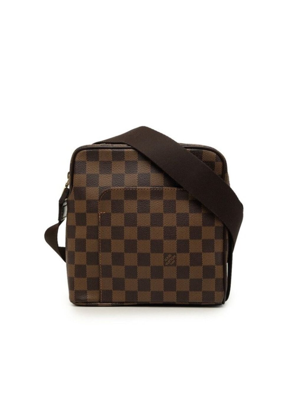 Louis Vuitton Damier Olaf PM Crossbody Shoulder Bag Brown Leather